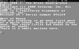 Mini-Zork I - Commodore 64 game