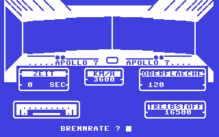 Mondflug Apollo 7 - Commodore 64 game