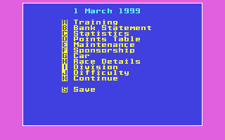 Racing Manager, The - Commodore 64 game
