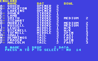 Robin Smith's International Cricket - Commodore 64 game