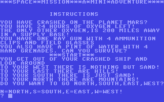 Space Mission - Commodore 64 game