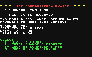 TKO Professional Boxing - Commodore 64 game