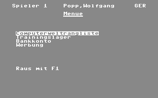 Tennis-Manager - Commodore 64 game
