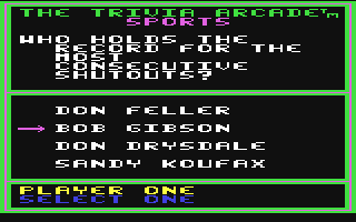 Trivia Arcade, The - Commodore 64 game