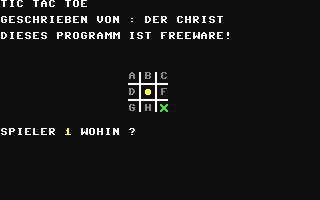 Tic Tac Toe - Commodore 64 game