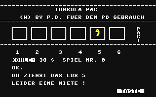 Tombola Pac - Commodore 64 game