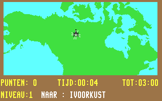 Topografie Wereld - Commodore 64 game