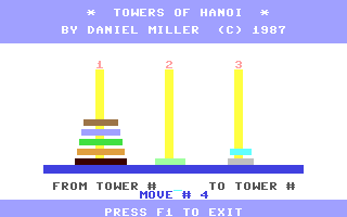 Towers of Hanoi - Commodore 64 game