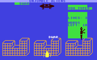 Unscramble Alien - Commodore 64 game