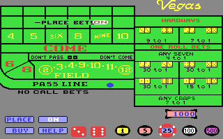 vegas Craps - Commodore 64 game
