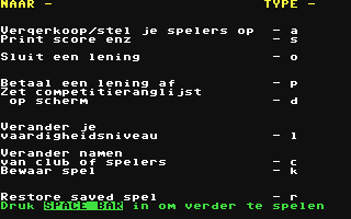 voetbal Manager - Commodore 64 game