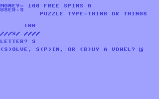 Wheel of Fortune - Commodore 64 game