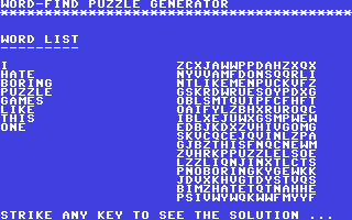 Word-Find Puzzle Generator