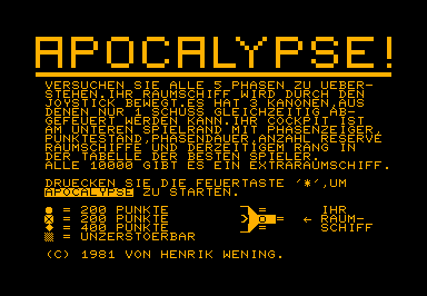 Apocalypse Commodore PET Game